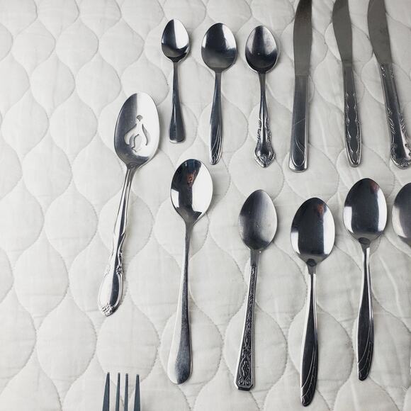 Lot of Silverware 40PCS Knife Spoon Fork Stainless Steel Kitchenware Many Brands - Picture 5 of 16